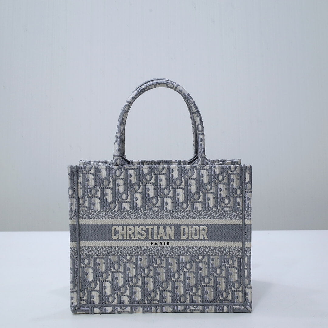 Ezyycart Bags DIR1286 Book Tote BIG 26.5cm Embroidery LOGO red Handbag grey white