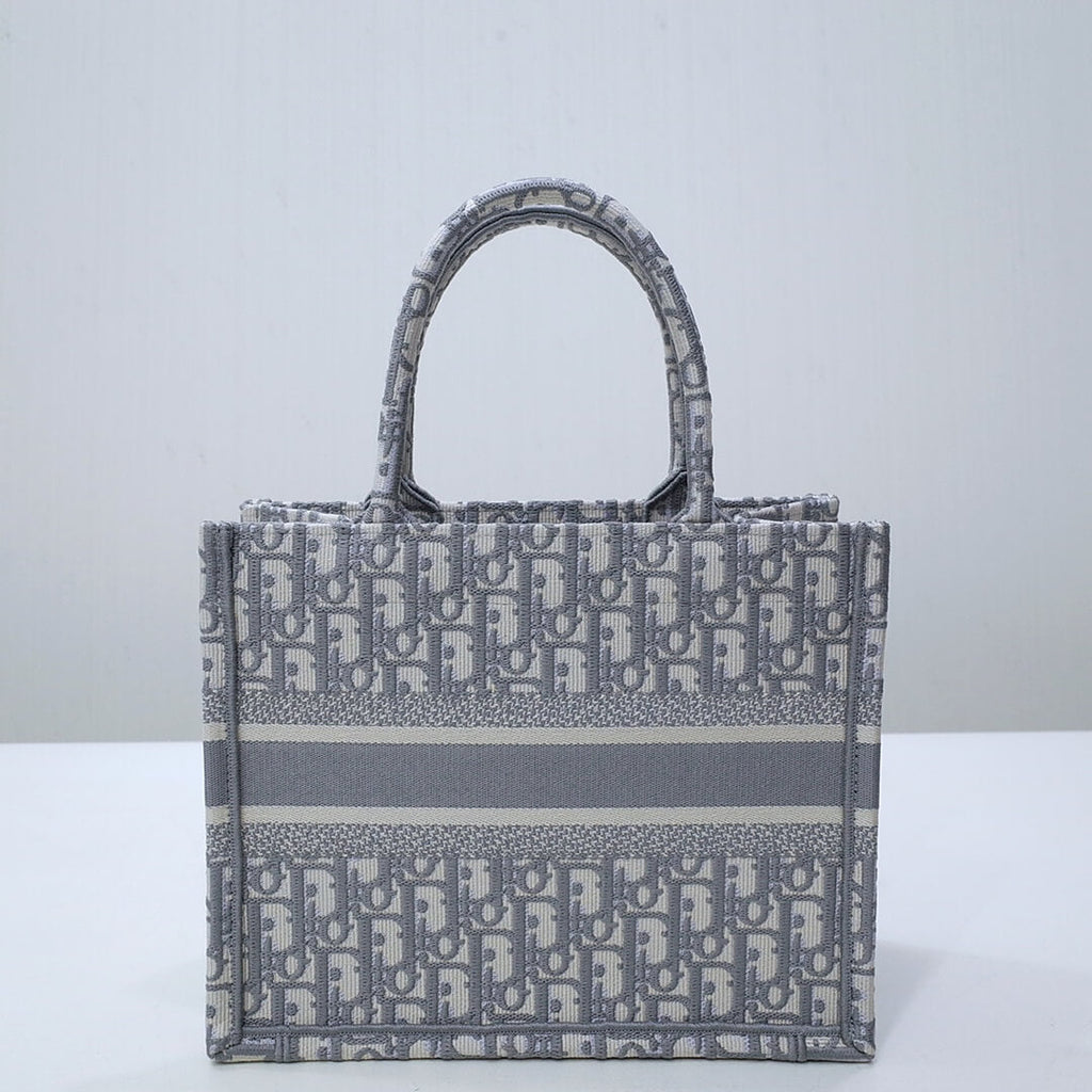 Ezyycart Bags DIR1286 Book Tote BIG 26.5cm Embroidery LOGO red Handbag grey white