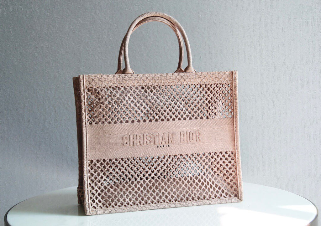 Ezyycart Bags DIR1286 Book Tote big size 36.5cm 41.5cm Oblique Embroidery nude