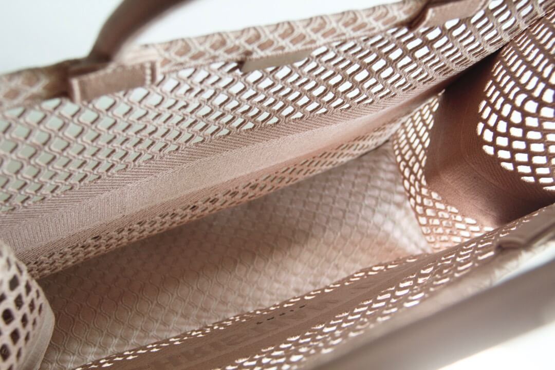Ezyycart Bags DIR1286 Book Tote big size 36.5cm 41.5cm Oblique Embroidery nude