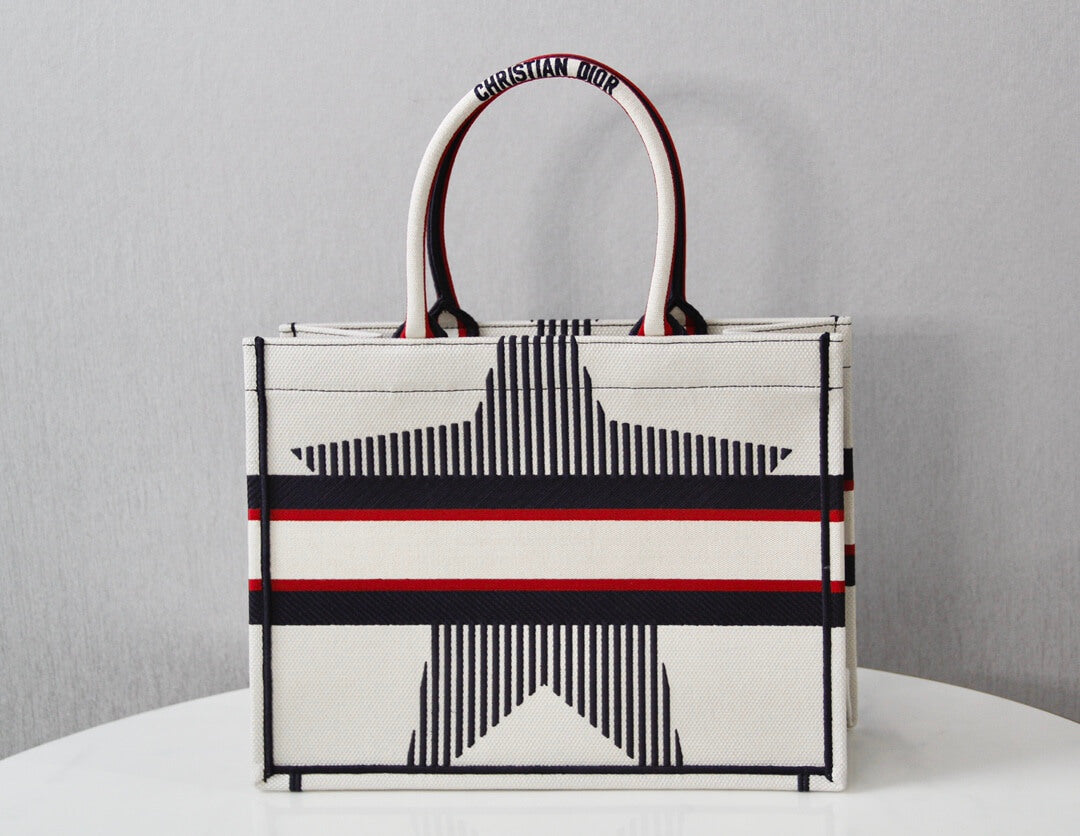 Ezyycart Bags DIR1286 Book Tote DIRrAlps 36.5cm 41.5cm Oblique Embroidery white red-3