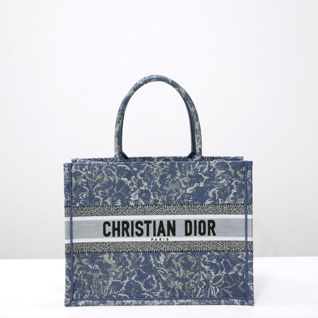 Anum Bags DIR1286 Book Tote big size 36.5cm 41.5cm Oblique Embroidery blue