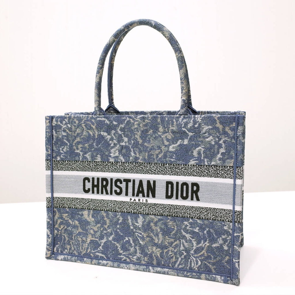 Anum Bags DIR1286 Book Tote big size 36.5cm 41.5cm Oblique Embroidery blue