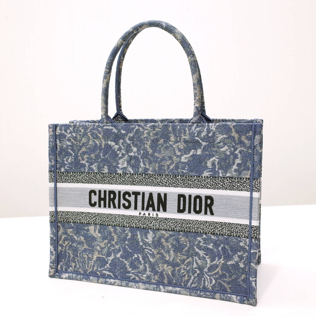 Anum Bags DIR1286 Book Tote big size 36.5cm 41.5cm Oblique Embroidery blue