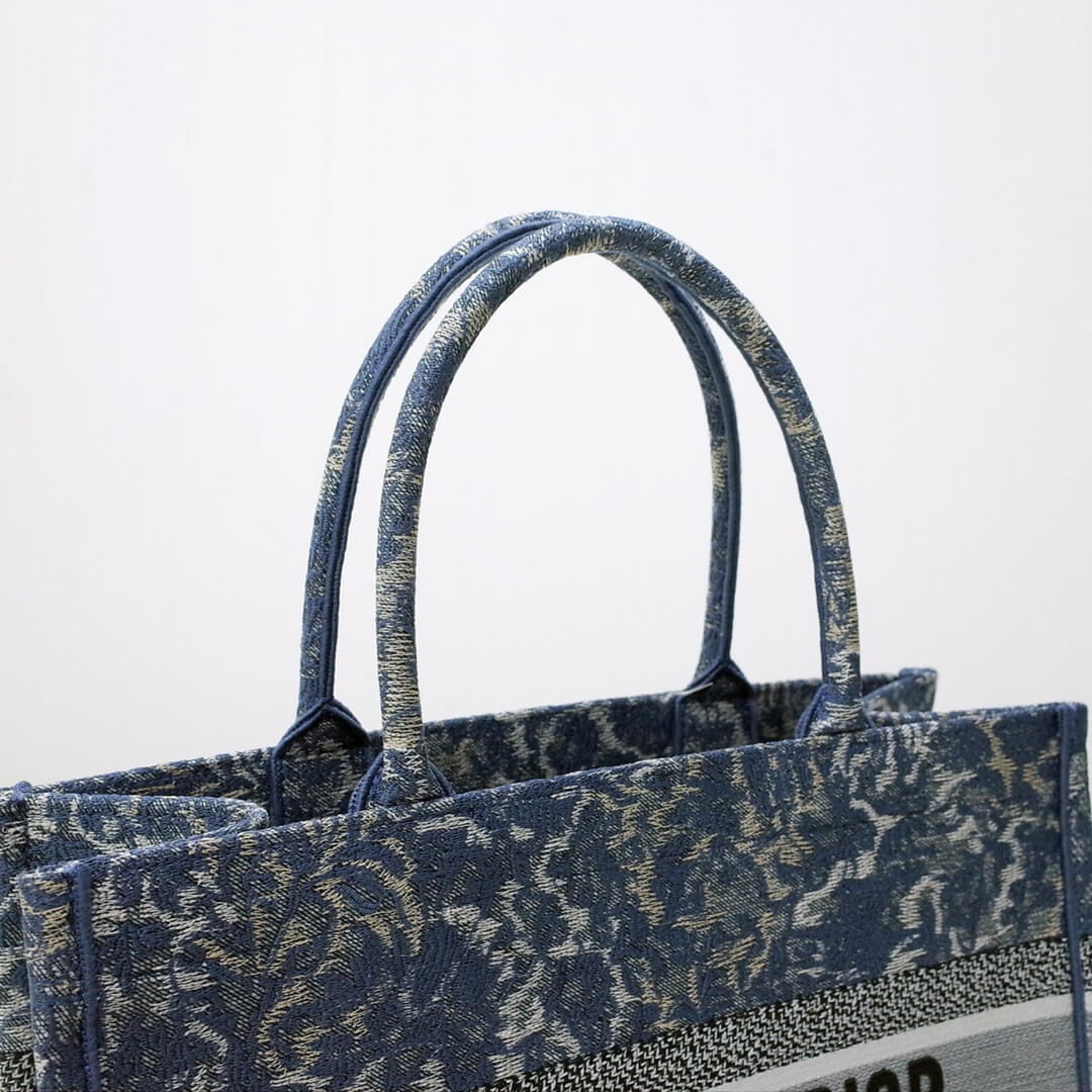 Anum Bags DIR1286 Book Tote big size 36.5cm 41.5cm Oblique Embroidery blue