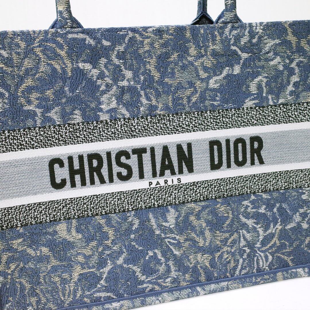 Anum Bags DIR1286 Book Tote big size 36.5cm 41.5cm Oblique Embroidery blue