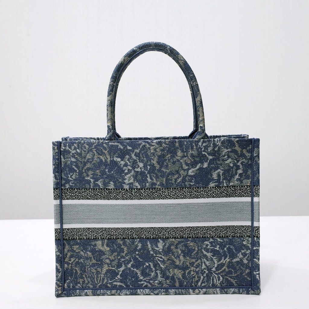 Anum Bags DIR1286 Book Tote big size 36.5cm 41.5cm Oblique Embroidery blue