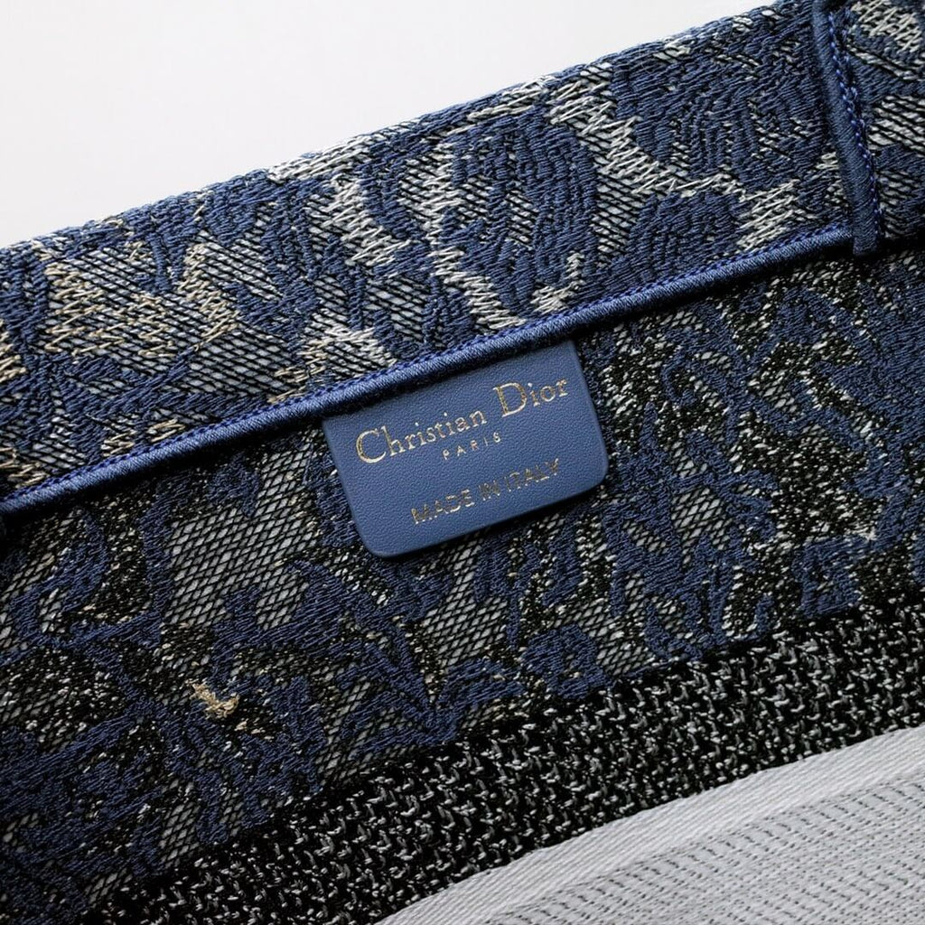 Anum Bags DIR1286 Book Tote big size 36.5cm 41.5cm Oblique Embroidery blue