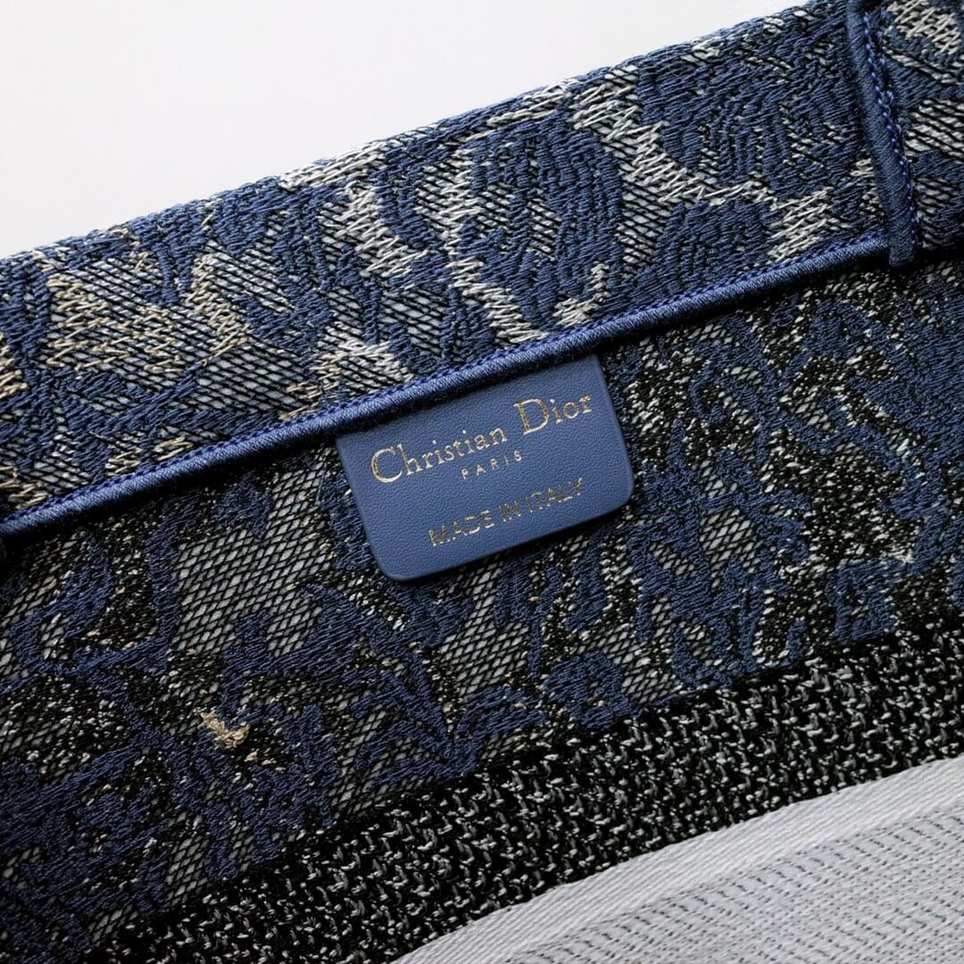Anum Bags DIR1286 Book Tote big size 36.5cm 41.5cm Oblique Embroidery blue