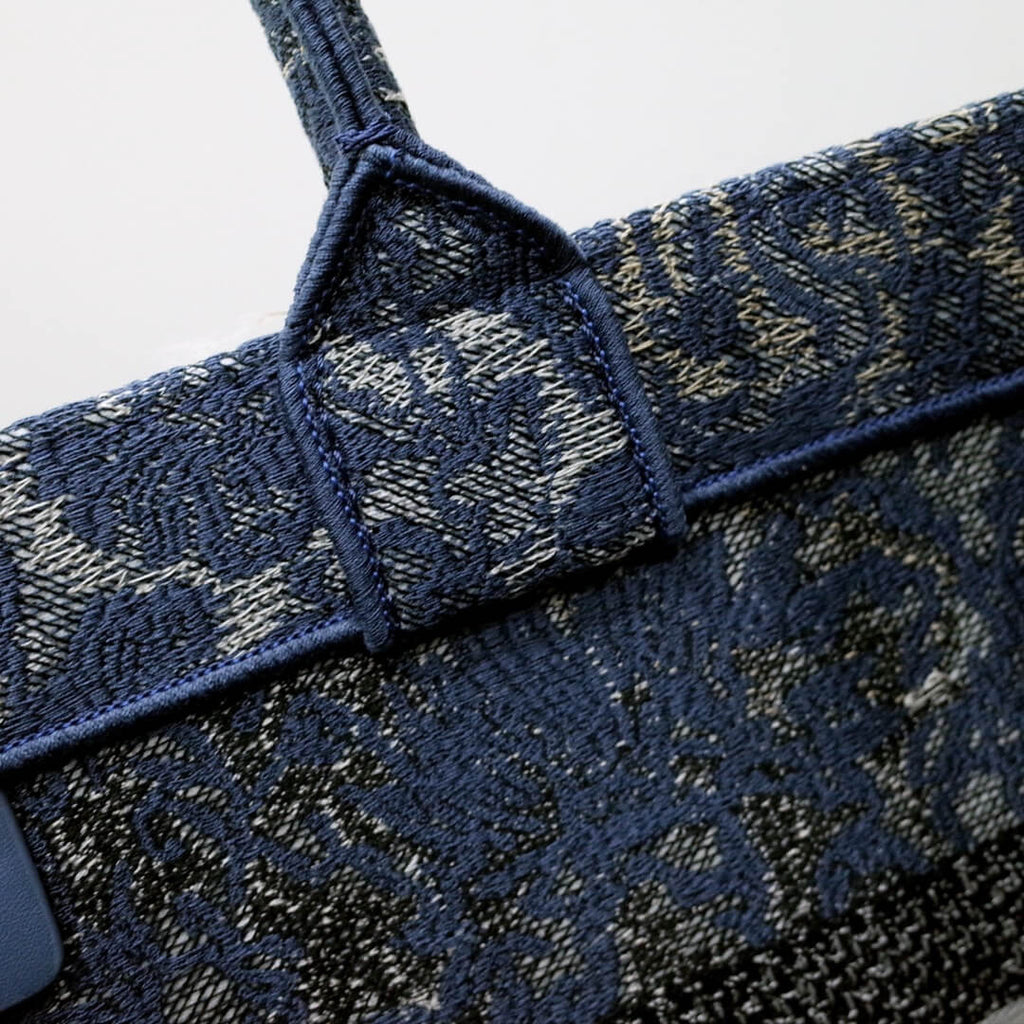 Anum Bags DIR1286 Book Tote big size 36.5cm 41.5cm Oblique Embroidery blue