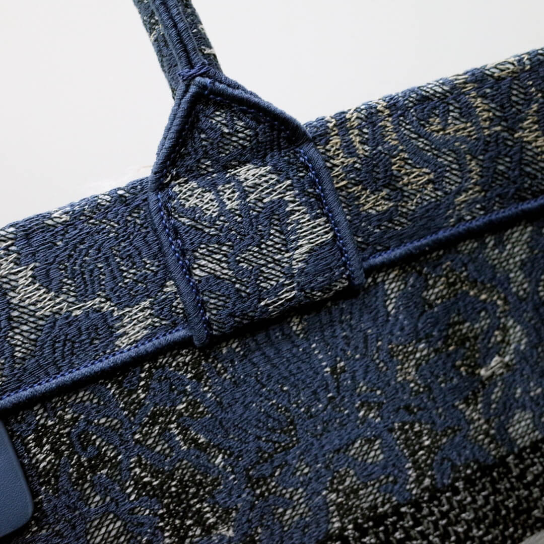 Anum Bags DIR1286 Book Tote big size 36.5cm 41.5cm Oblique Embroidery blue