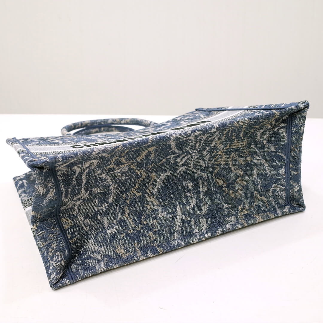 Anum Bags DIR1286 Book Tote big size 36.5cm 41.5cm Oblique Embroidery blue