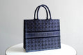 Ezyycart Bags DIR1286 Book Tote BIG size 41.5cm 36.5cm Embroidery LOGO red Handbag blue