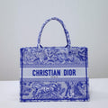 Ezyycart Bags DIR1286 Book Tote big size 36.5cm 41.5cm Oblique Embroidery blue-5