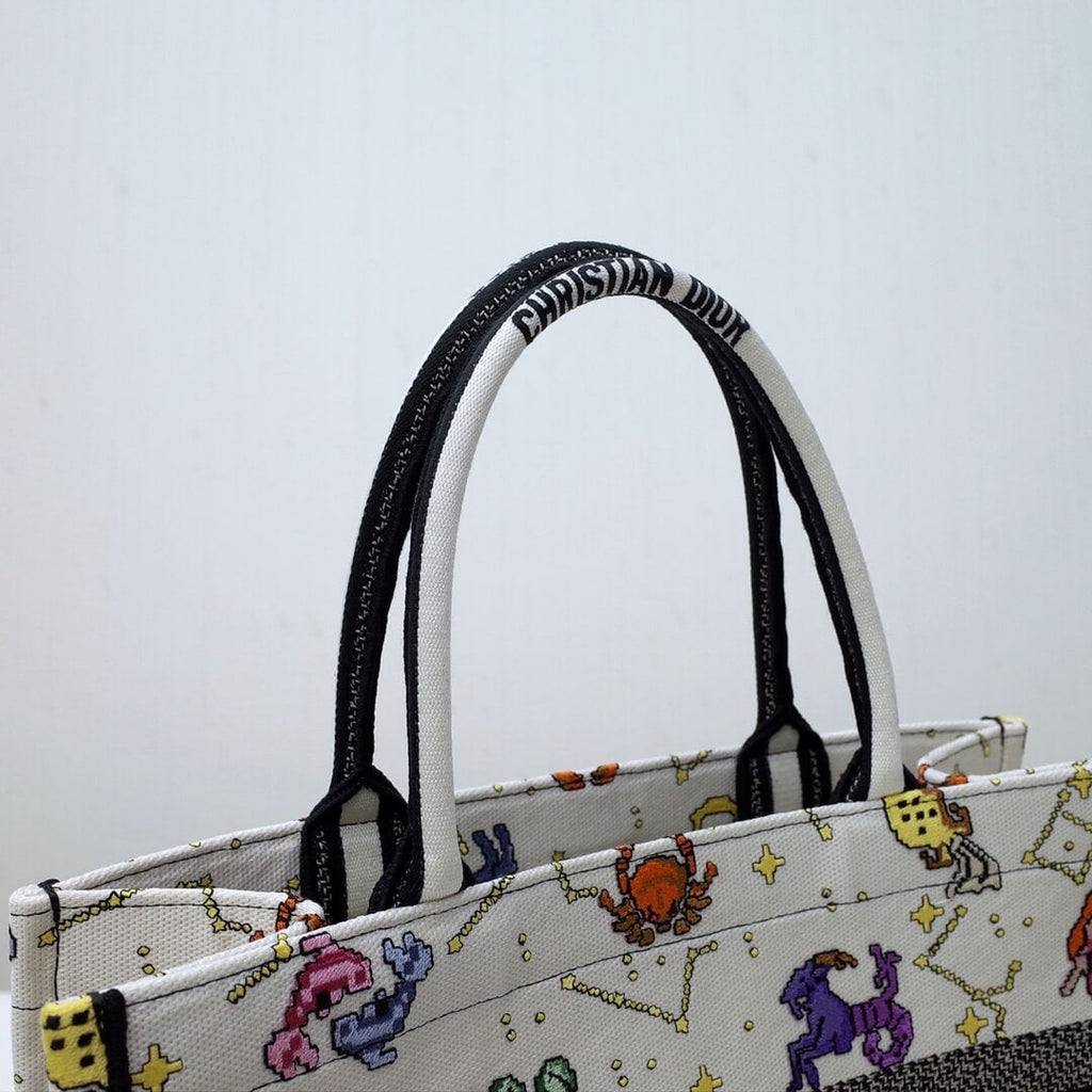 Ezyycart Bags DIR1286 Book Tote big size MINI 36.5CM 41.5CM white yellow