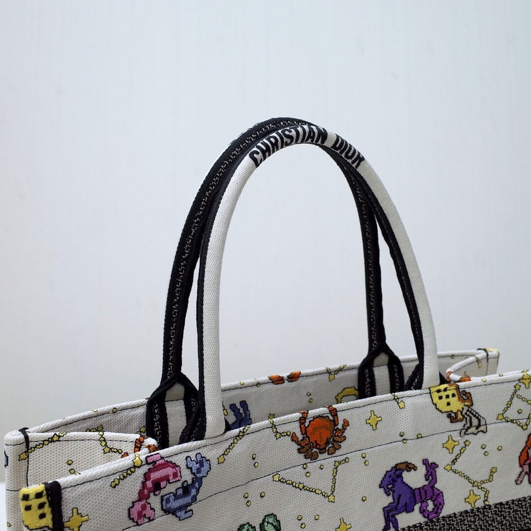 Ezyycart Bags DIR1286 Book Tote big size MINI 36.5CM 41.5CM white yellow