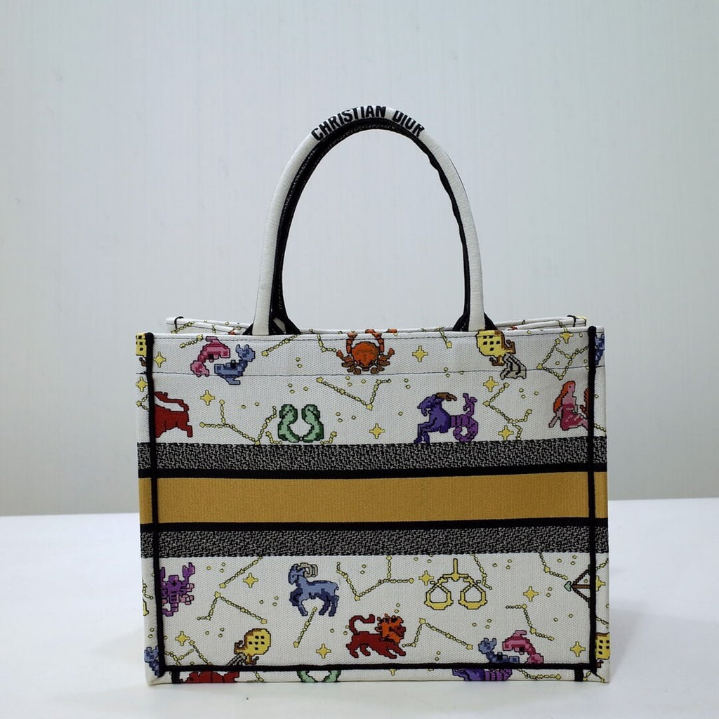 Ezyycart Bags DIR1286 Book Tote big size MINI 36.5CM 41.5CM white yellow