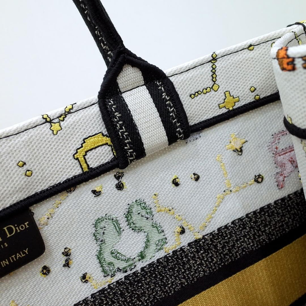 Ezyycart Bags DIR1286 Book Tote big size MINI 36.5CM 41.5CM white yellow
