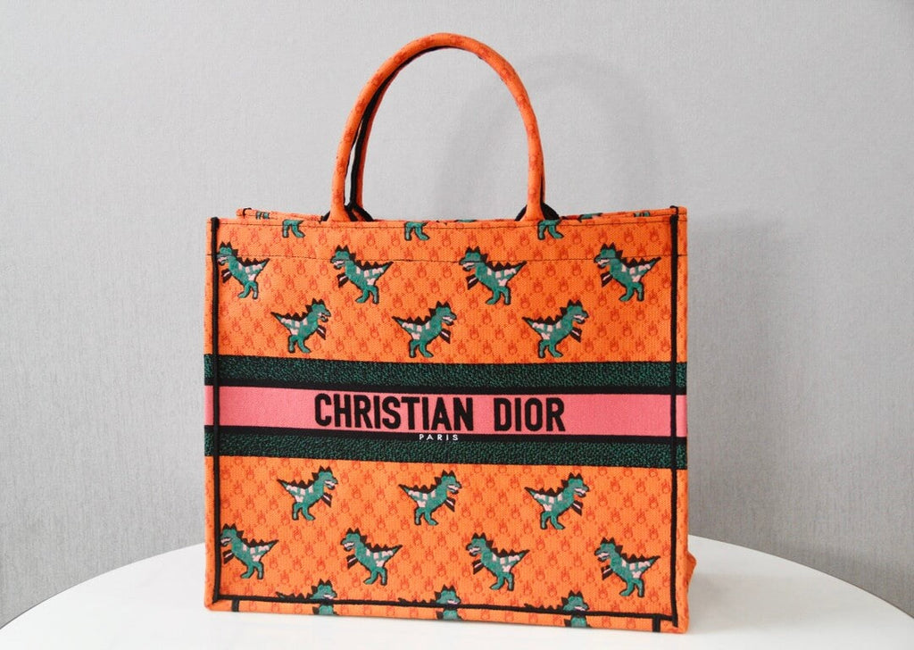 Ezyycart Bags DIR1286 Book Tote small size 36.5cm 41.5cm Embroidery orange