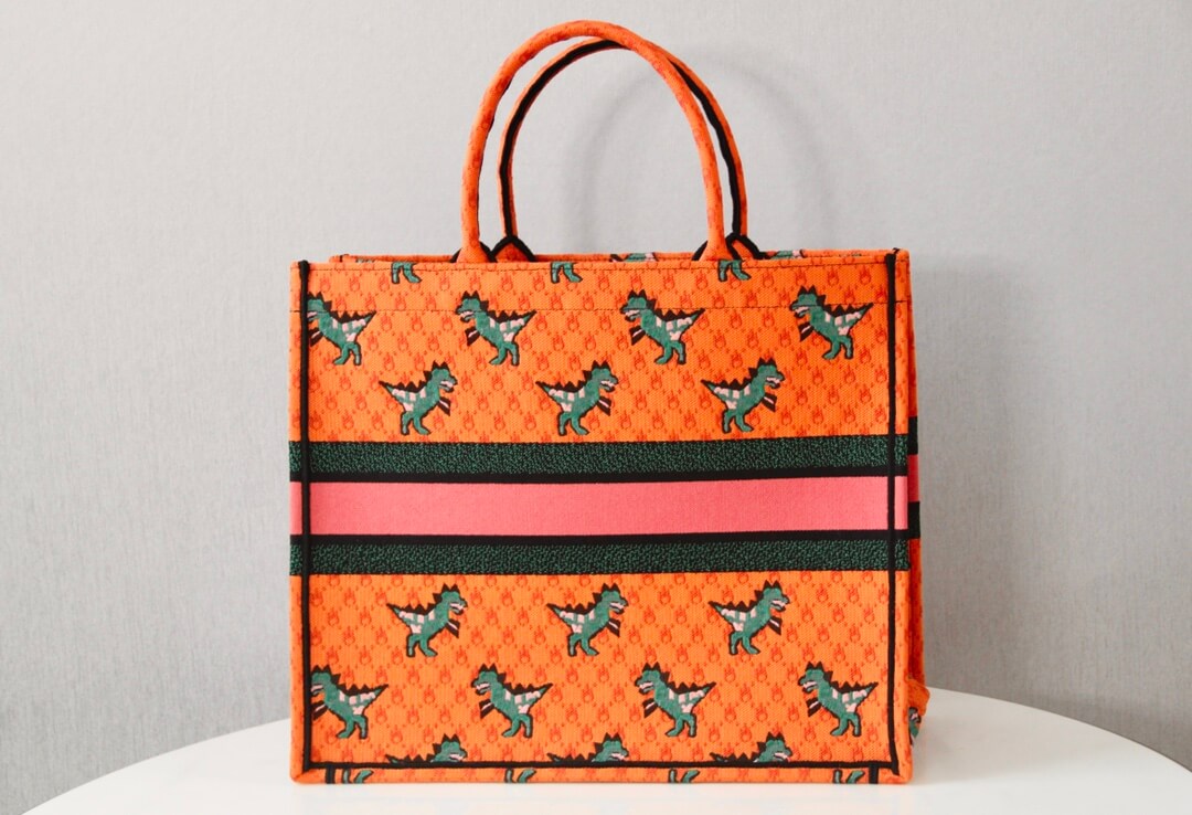Ezyycart Bags DIR1286 Book Tote small size 36.5cm 41.5cm Embroidery orange