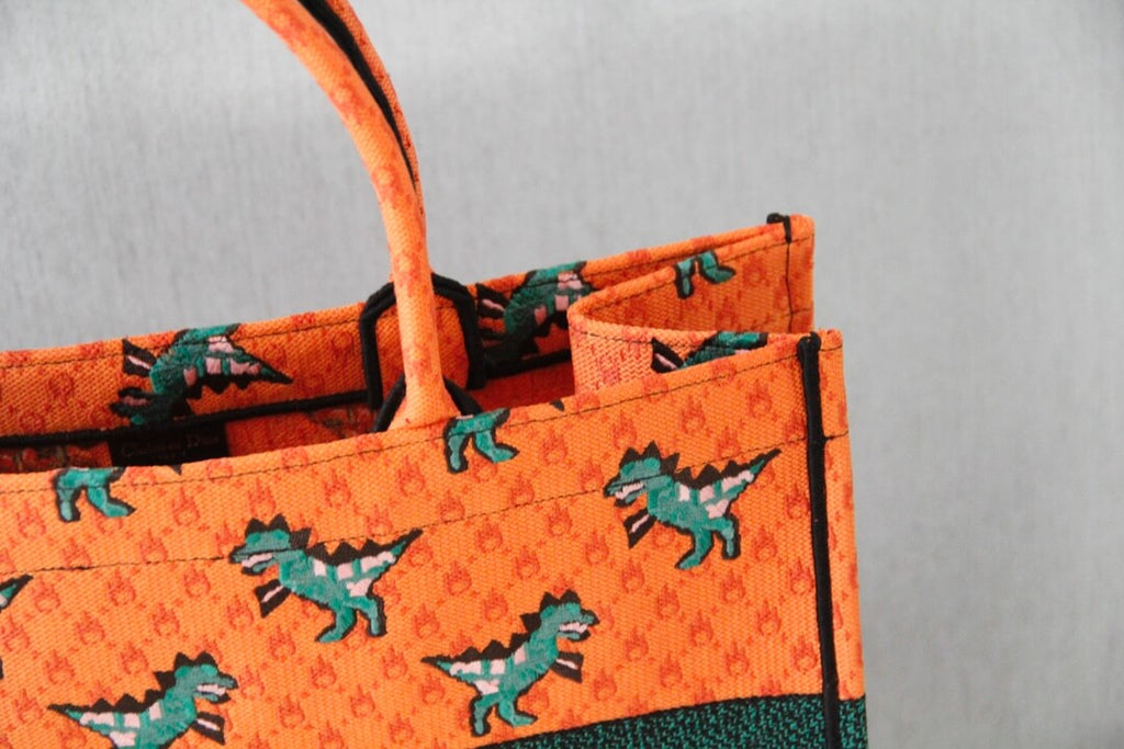 Ezyycart Bags DIR1286 Book Tote small size 36.5cm 41.5cm Embroidery orange