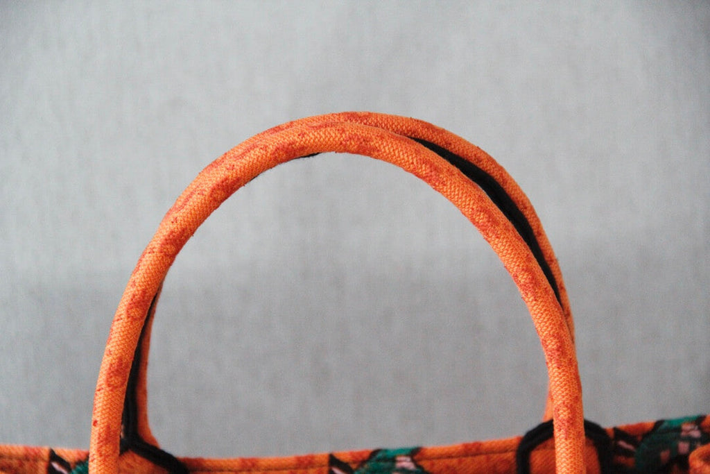 Ezyycart Bags DIR1286 Book Tote small size 36.5cm 41.5cm Embroidery orange