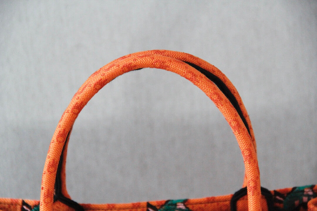 Ezyycart Bags DIR1286 Book Tote small size 36.5cm 41.5cm Embroidery orange