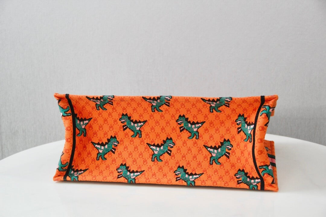 Ezyycart Bags DIR1286 Book Tote small size 36.5cm 41.5cm Embroidery orange