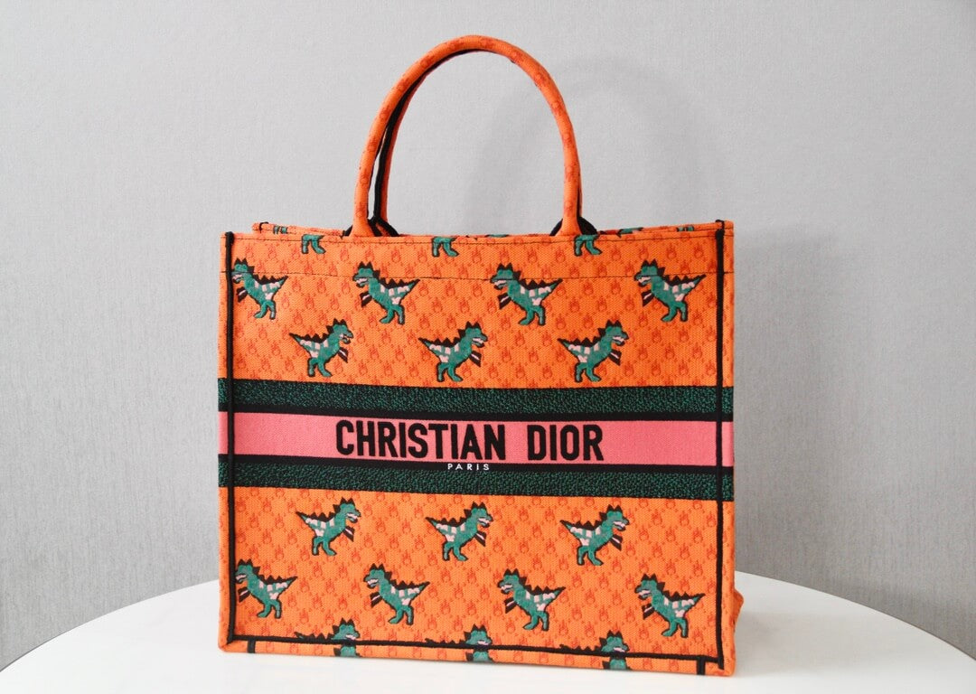 Ezyycart Bags DIR1286 Book Tote small size 36.5cm 41.5cm Embroidery orange