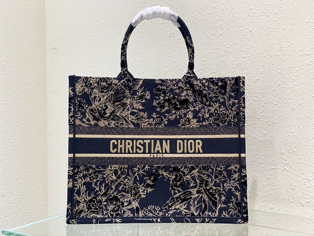 Ezyycart Bags DIR1286 Book Tote bird navy blue