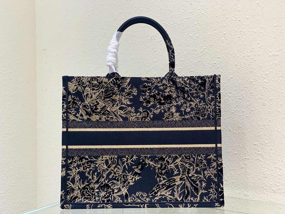Ezyycart Bags DIR1286 Book Tote bird navy blue