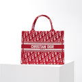 Ezyycart Bags DIR1286 Book Tote BIG 26.5cm Embroidery LOGO red Handbag red-5