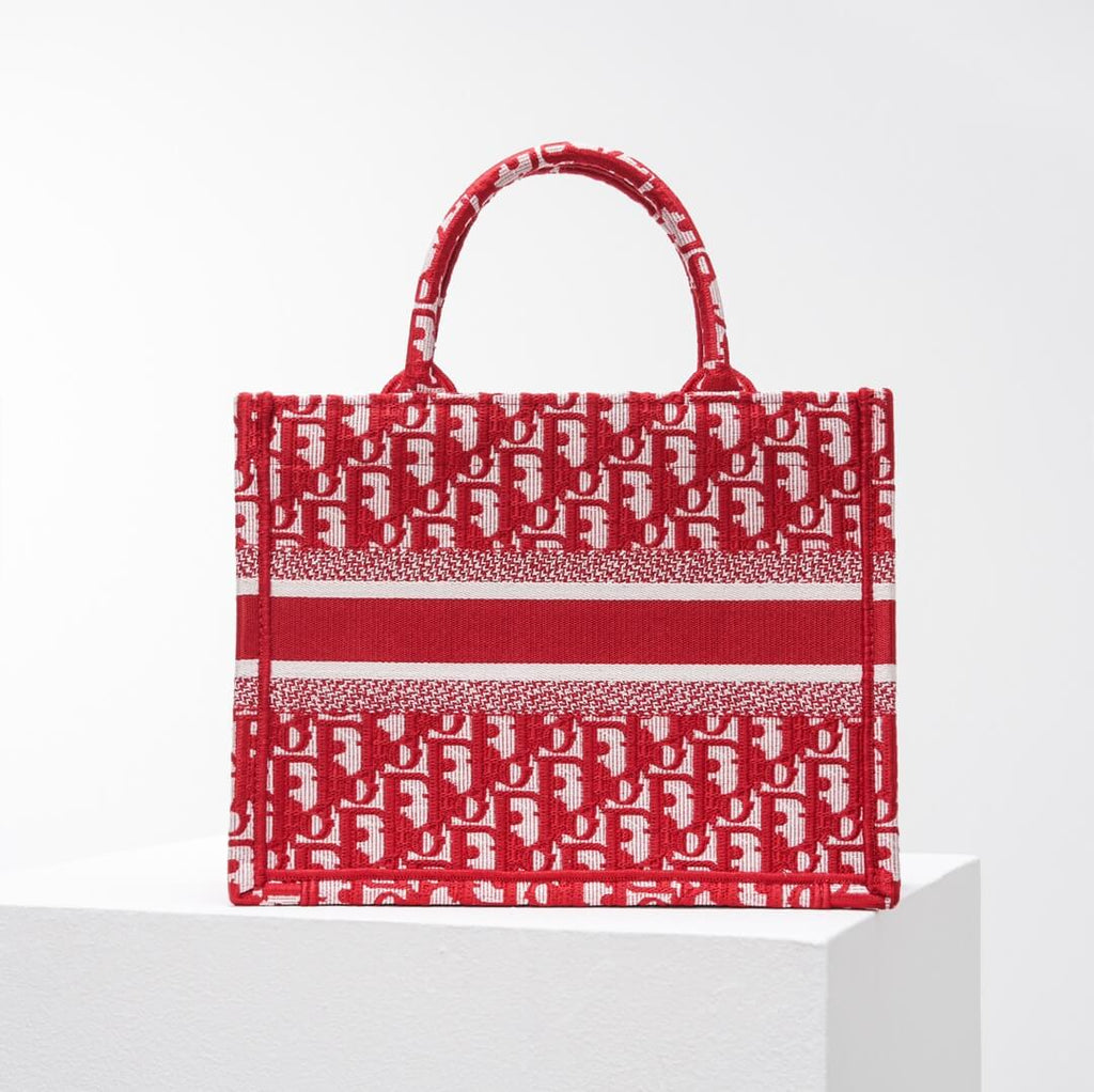Ezyycart Bags DIR1286 Book Tote BIG 26.5cm Embroidery LOGO red Handbag red-5