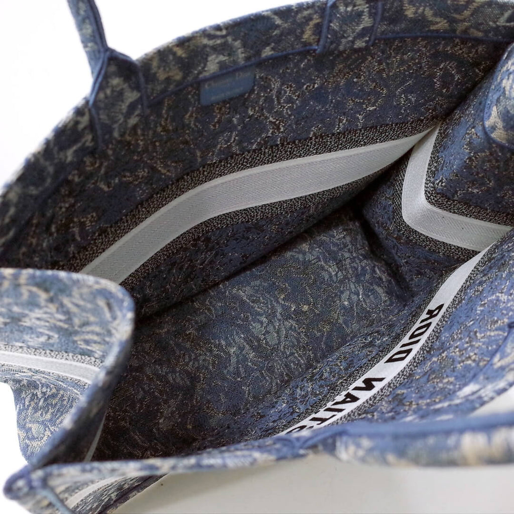 Anum Bags DIR1286 Book Tote big size 36.5cm 41.5cm Oblique Embroidery blue