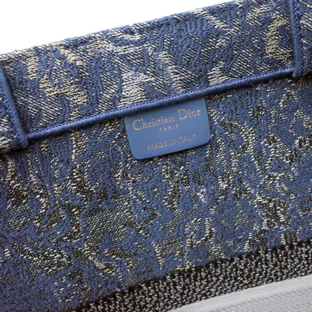 Anum Bags DIR1286 Book Tote big size 36.5cm 41.5cm Oblique Embroidery blue
