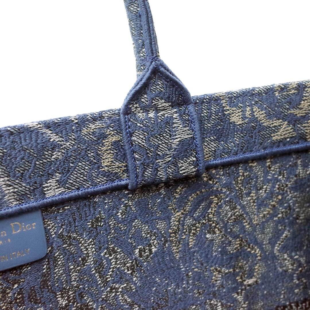 Anum Bags DIR1286 Book Tote big size 36.5cm 41.5cm Oblique Embroidery blue