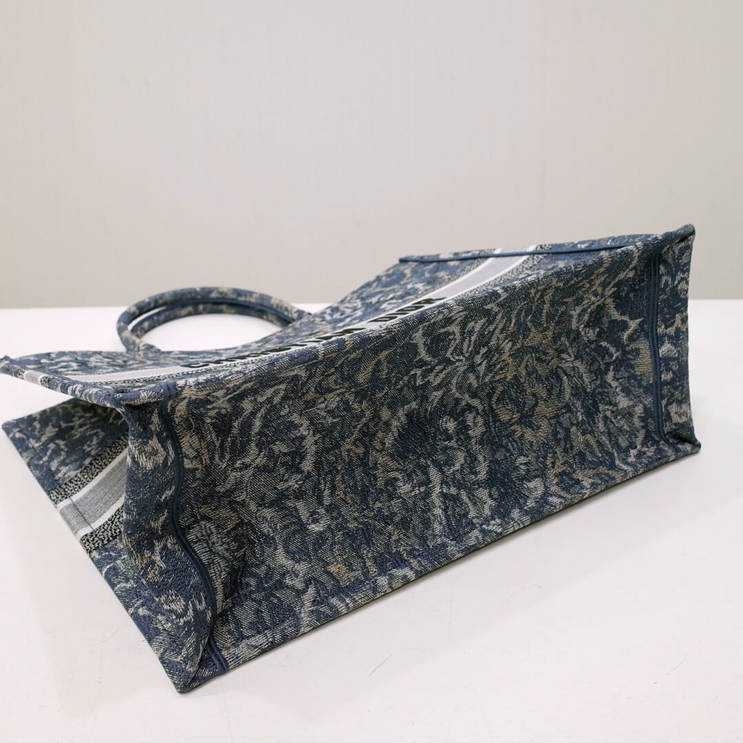 Anum Bags DIR1286 Book Tote big size 36.5cm 41.5cm Oblique Embroidery blue