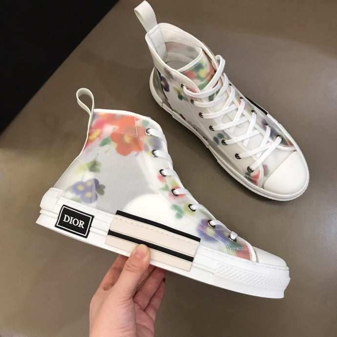 Anum Bags DIR B23 White Floral Print HIGH-TOP SNEAKER