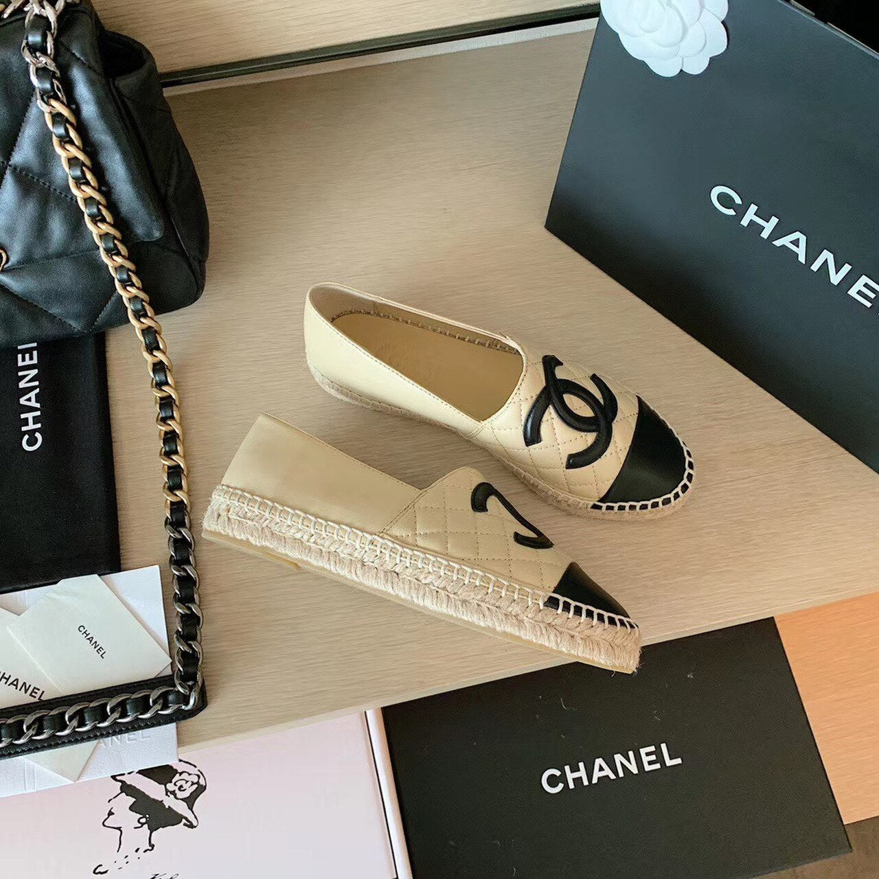 Anum Bags CHL BEIGE/BLACK ESPADRILLES
