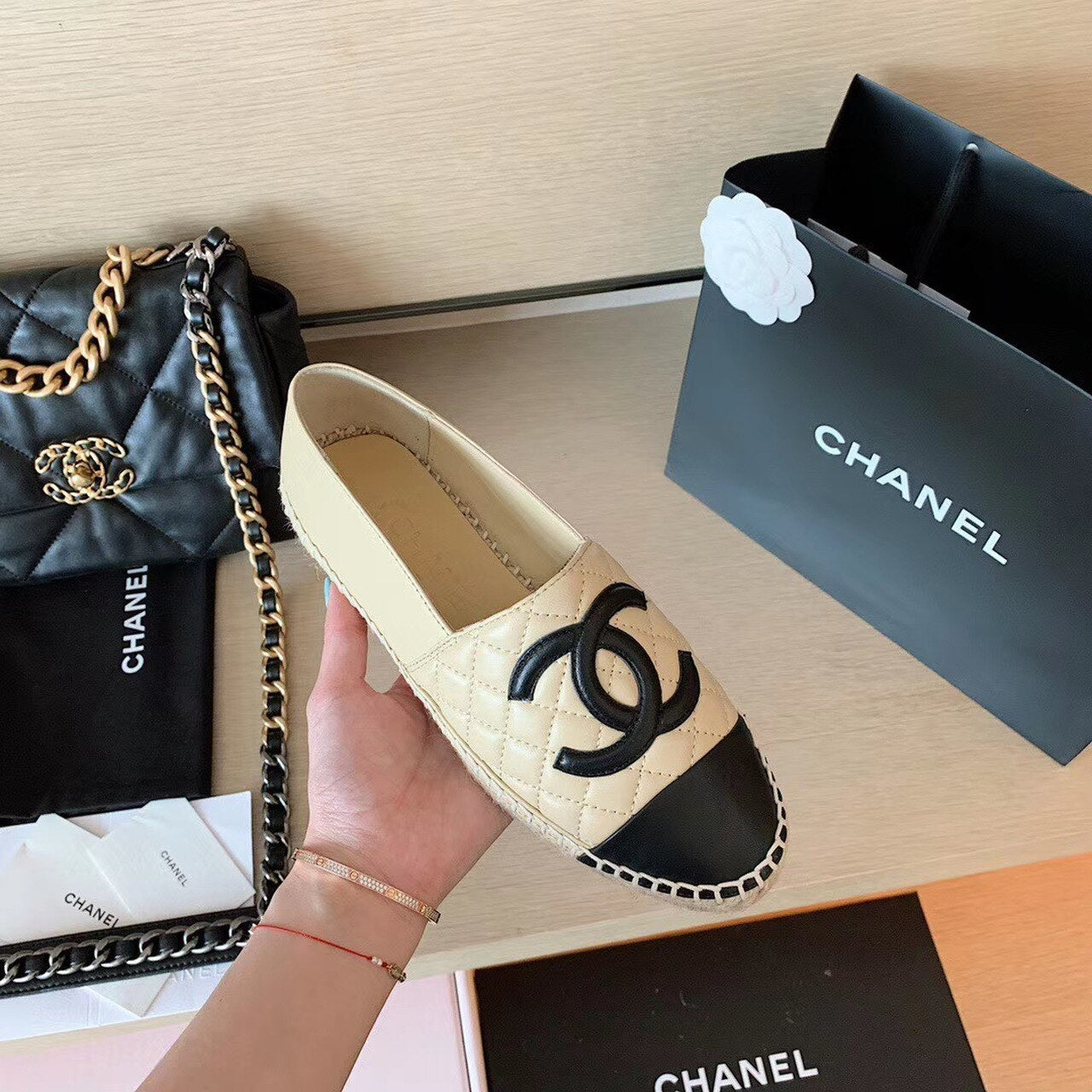 Anum Bags CHL BEIGE/BLACK ESPADRILLES
