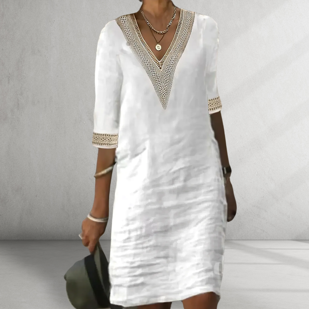 Novirea | Baumwoll-Leinen Sommerkleid