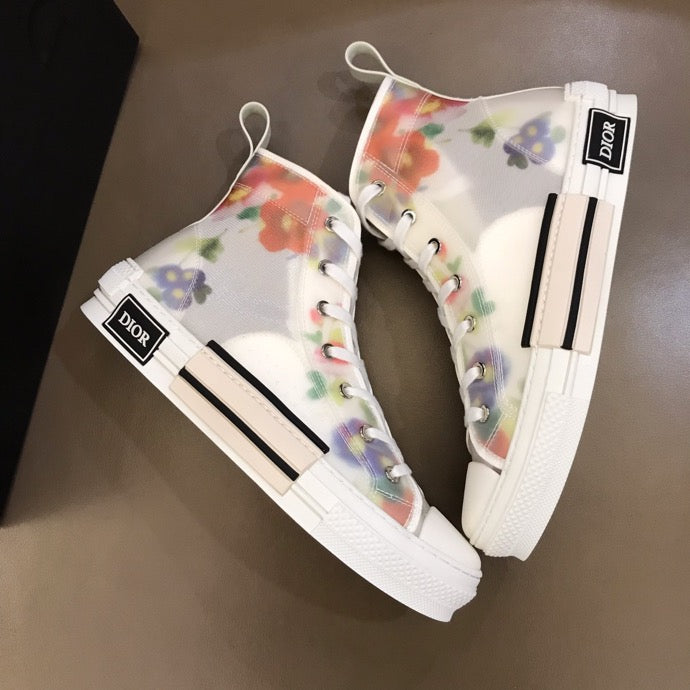 Anum Bags DIR B23 White Floral Print HIGH-TOP SNEAKER