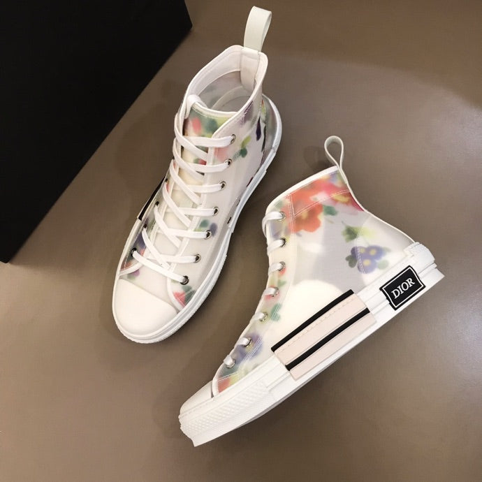 Anum Bags DIR B23 White Floral Print HIGH-TOP SNEAKER