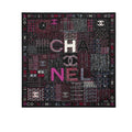 Anum Bags CHL SQUARE SCARF SILK TWILL MULTICOLOR IN BLACK 90CM AA8619 B09320 NK638