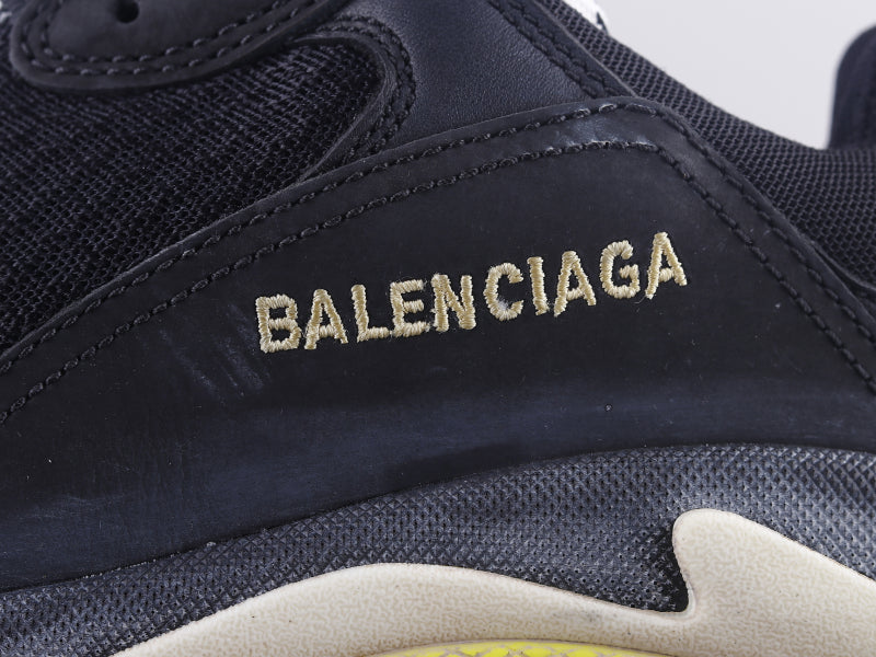 Ezyycart Bags Bla Triple S Black And Yellow Sneaker