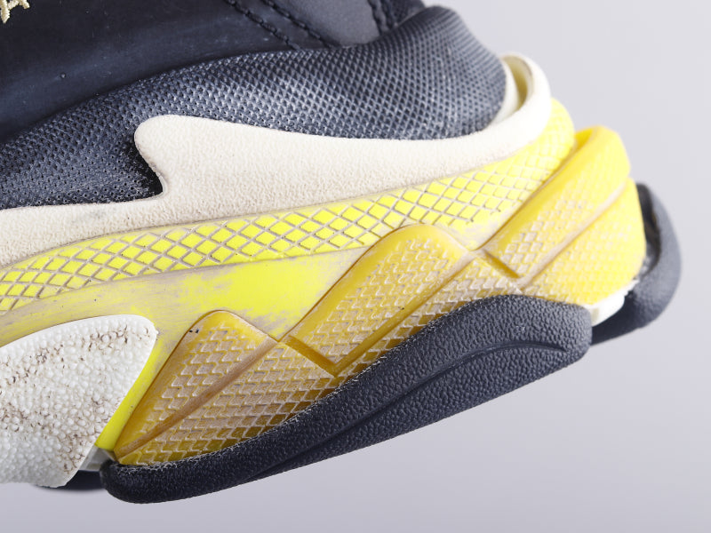 Ezyycart Bags Bla Triple S Black And Yellow Sneaker
