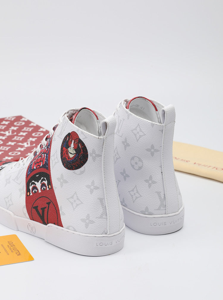 Anum Bags LUV Stellar Trainer Boot White Red Sneaker