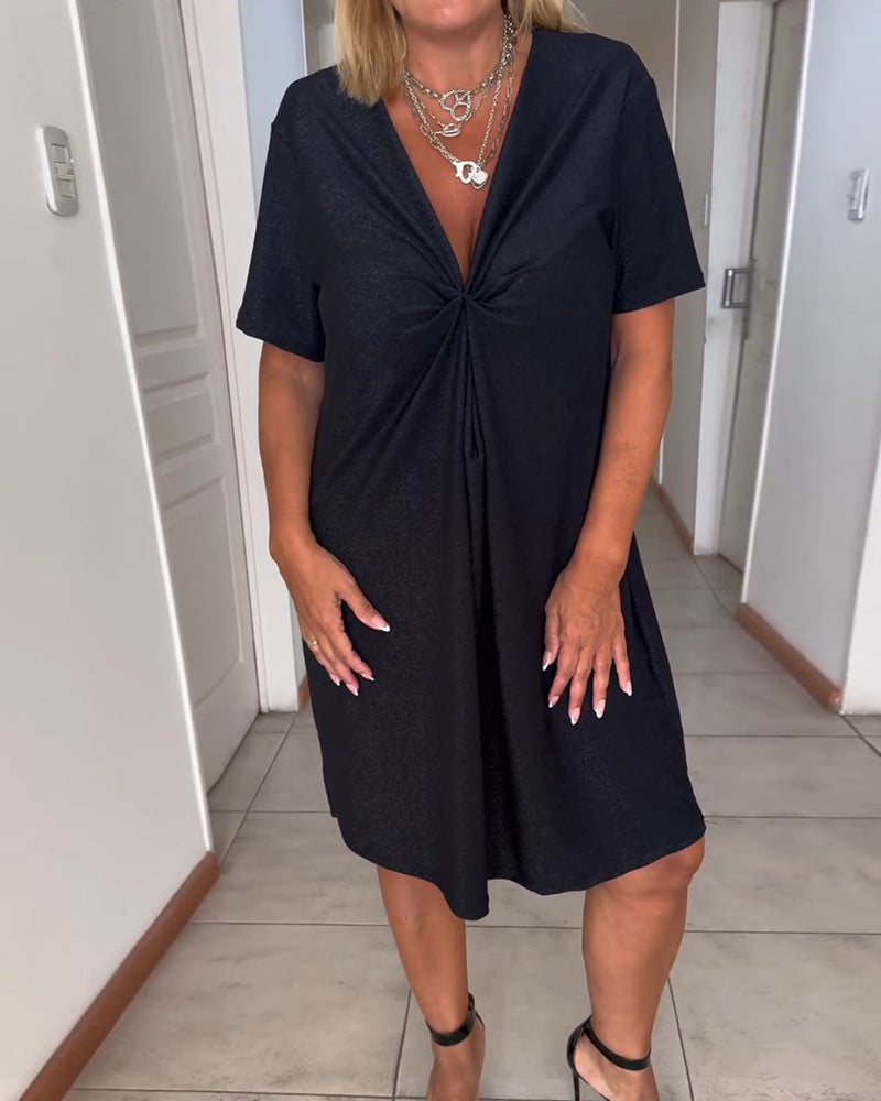 Elessa – Elegantes Wickelkleid mit V-Ausschnitt