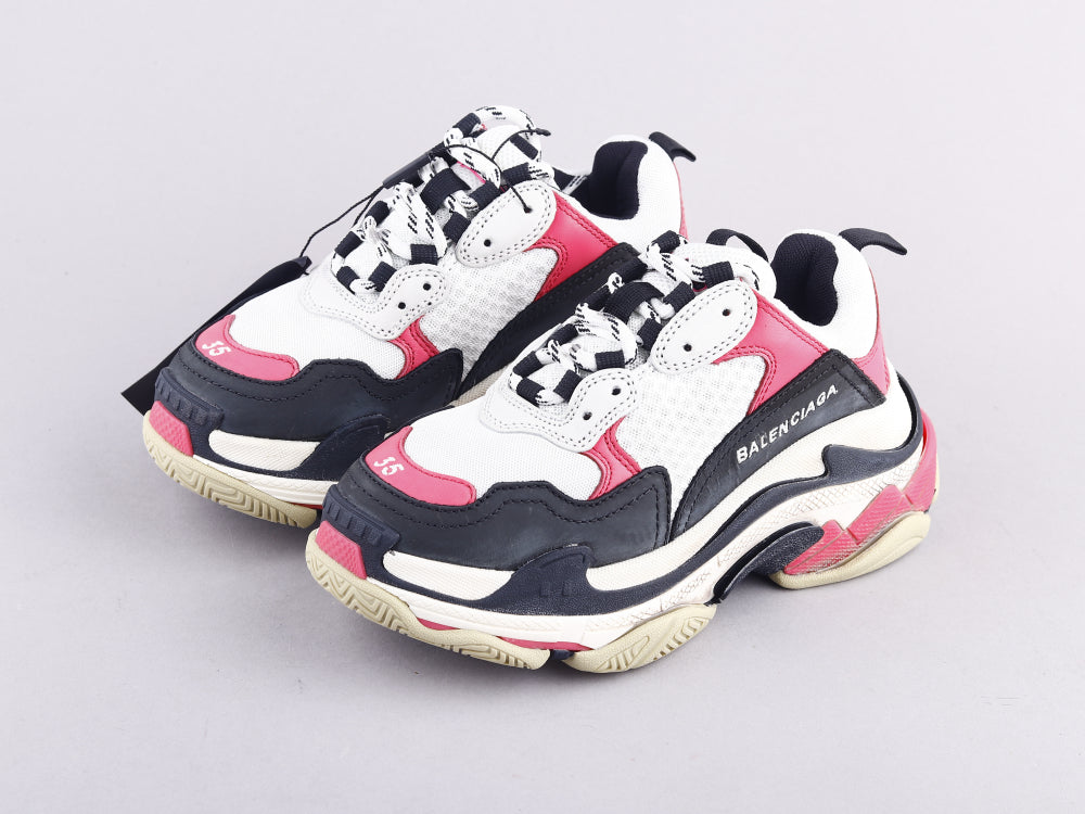 Ezyycart Bags Bla Triple S Black And White Powder Sneaker