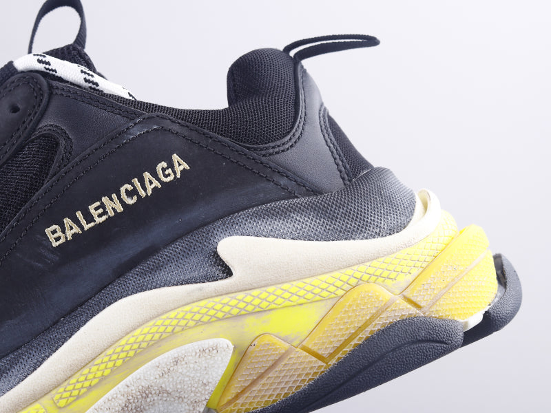 Ezyycart Bags Bla Triple S Black And Yellow Sneaker